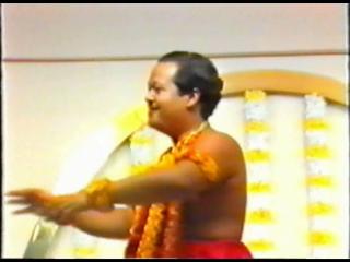 Prem Rawat (Maharaji) dances on stage, 1980